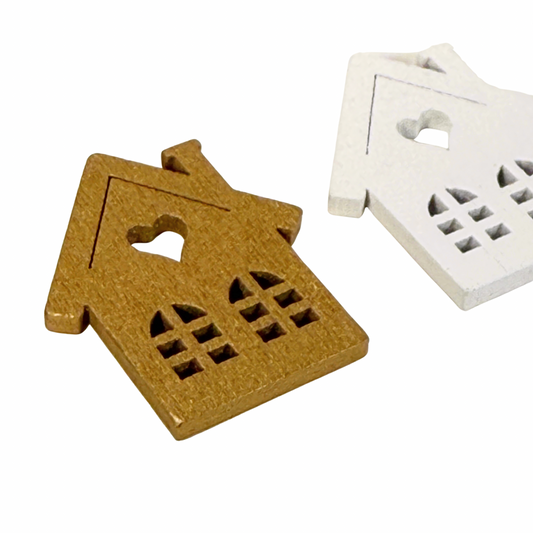 3x Set Deko-Häuser (schwarz, weiß, gold)