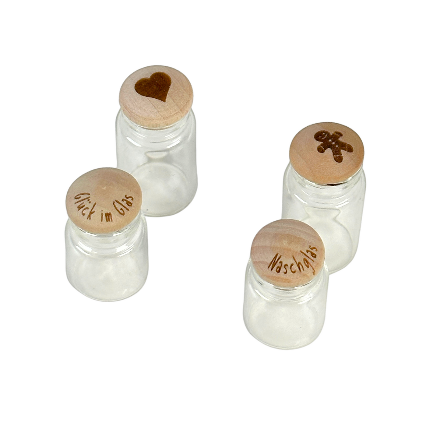 Vorratsglas mit Holzdeckel 2er Set