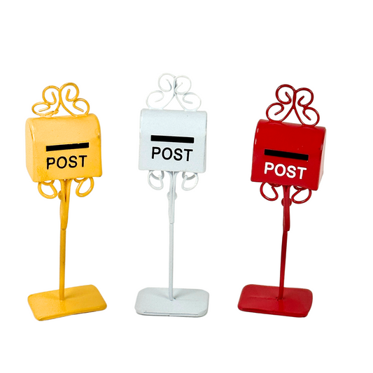 Briefkasten Metall weiß | gelb | rot