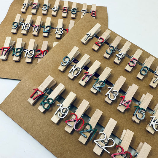 SALE - Adventskalenderklammern 1-24 | B-Ware
