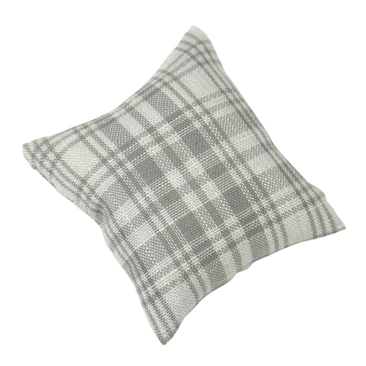 Kissen kariert dunkelrot | grau