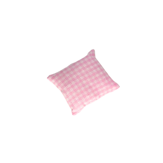 Kissen rosa/weiß karriert
