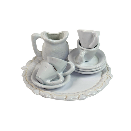 Tee-Service weiß vintage 10tlg