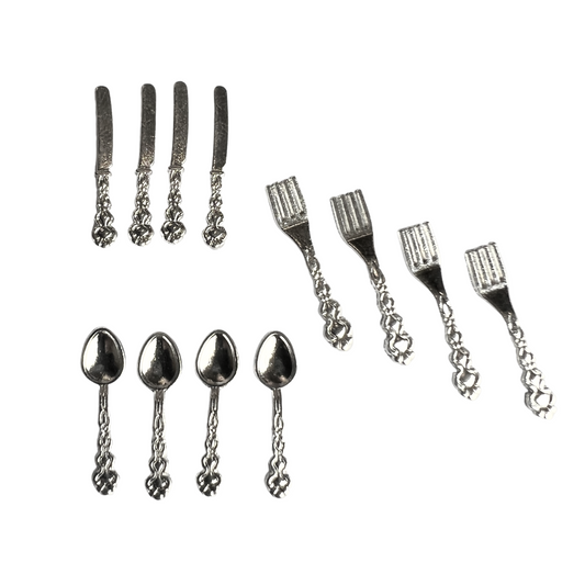 Besteck 12-teilig silber edel