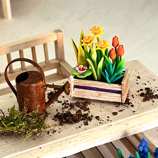 Frühlingsblumen orange | blau