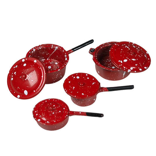 Topfset Metall rot | blau