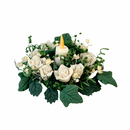 Adventsgesteck weiß | rot