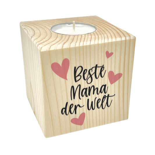 Teelichthalter Holz | verschiedene Motive | inkl. Teelicht