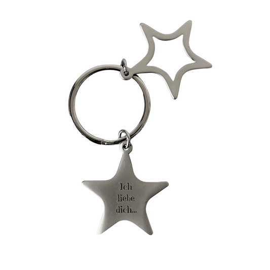Schlüsselanhänger Stern Metall "Ich liebe dich"