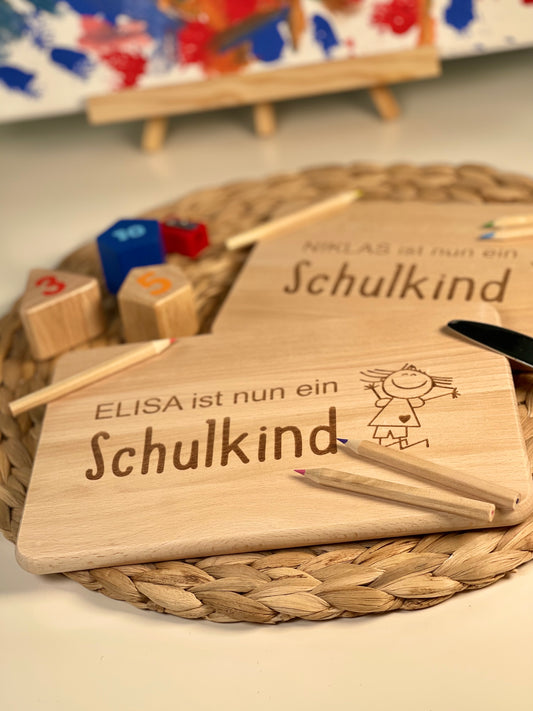 Frühstücksbrett Schulanfang PERSONALISIERT