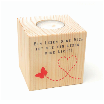 Teelichthalter Holz | verschiedene Motive | inkl. Teelicht