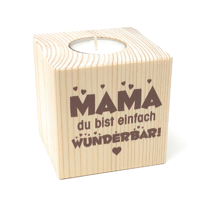 Teelichthalter Holz | verschiedene Motive | inkl. Teelicht