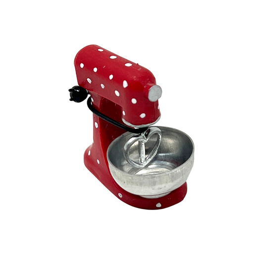 Küchenmaschine rot mit Punkten